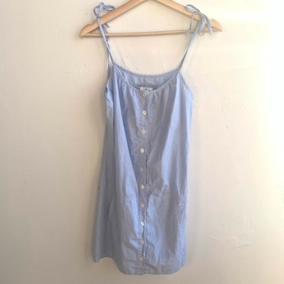 AE button front tie sleeve pocket dress 2 - Picture 2 of 7